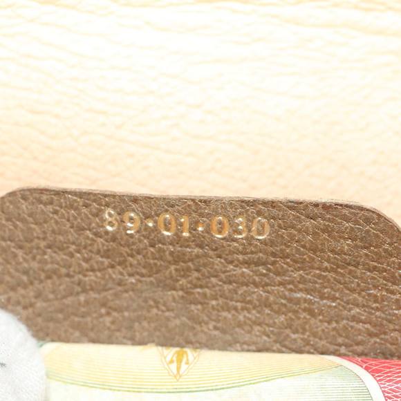 GUCCI GG Canvas Web Sherry Line Clutch Bag PVC Leather Beige Red Auth 45603 - Picture 12 of 16